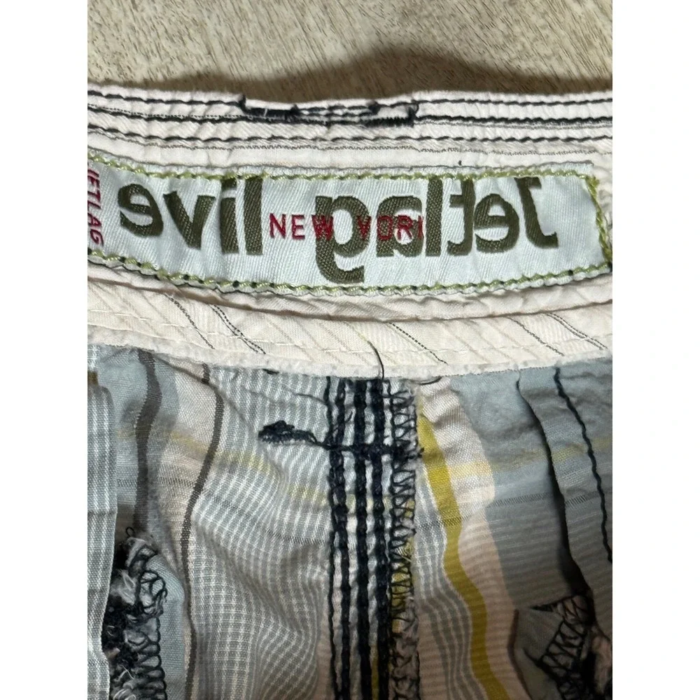 Jet‎ Lag Evil NEW paltel Men's Plaid Cargo Shorts Size 40 Drawstring